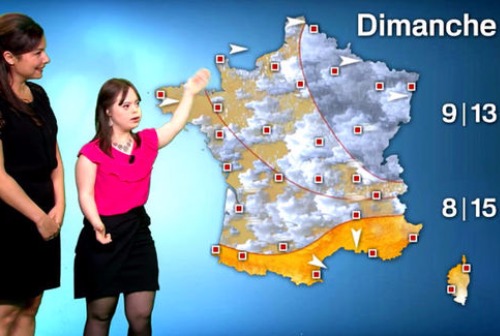 Картинка Девушка с синдромом Дауна выступила с прогнозом погоды на крупном телеканале Франции